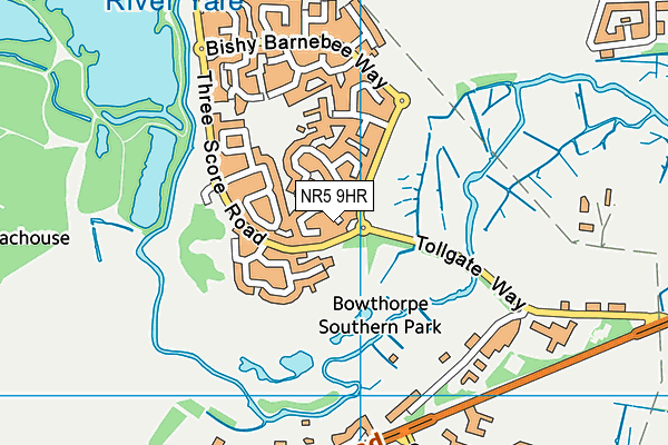 NR5 9HR map - OS VectorMap District (Ordnance Survey)