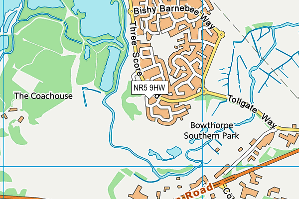 NR5 9HW map - OS VectorMap District (Ordnance Survey)