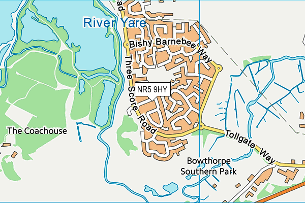 NR5 9HY map - OS VectorMap District (Ordnance Survey)