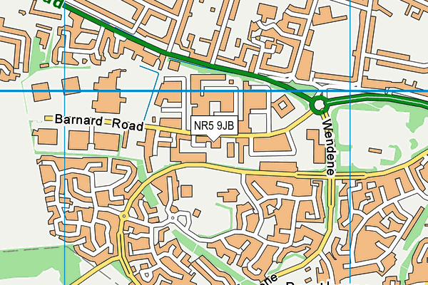 NR5 9JB map - OS VectorMap District (Ordnance Survey)