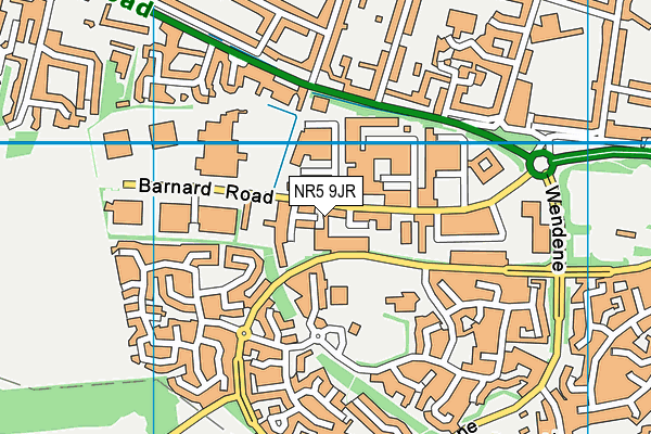 NR5 9JR map - OS VectorMap District (Ordnance Survey)