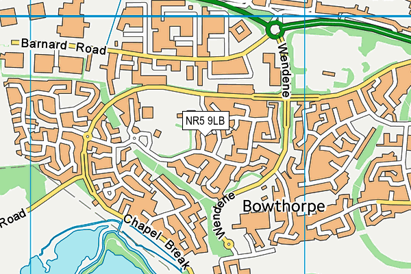 NR5 9LB map - OS VectorMap District (Ordnance Survey)