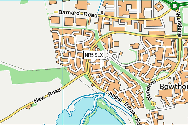NR5 9LX map - OS VectorMap District (Ordnance Survey)