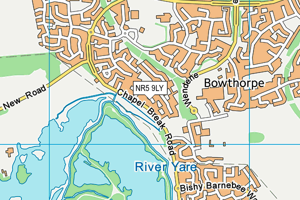 NR5 9LY map - OS VectorMap District (Ordnance Survey)