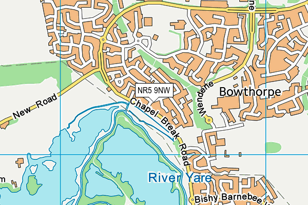 NR5 9NW map - OS VectorMap District (Ordnance Survey)