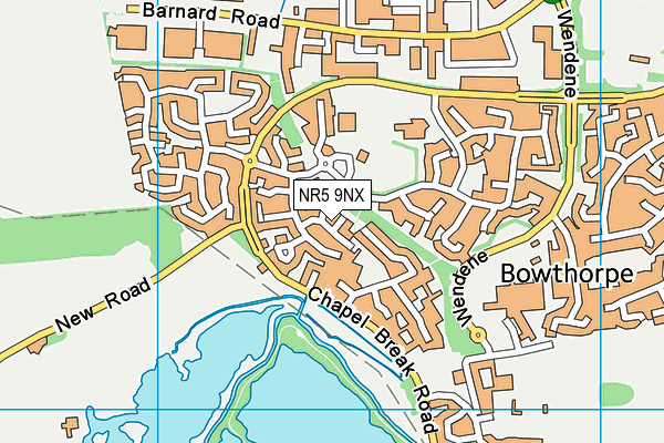 NR5 9NX map - OS VectorMap District (Ordnance Survey)