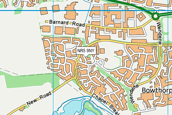 NR5 9NY map - OS VectorMap District (Ordnance Survey)