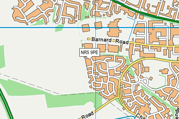 NR5 9PE map - OS VectorMap District (Ordnance Survey)