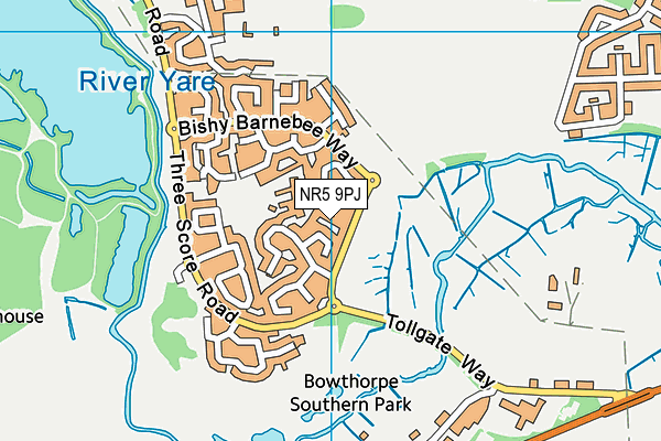 NR5 9PJ map - OS VectorMap District (Ordnance Survey)