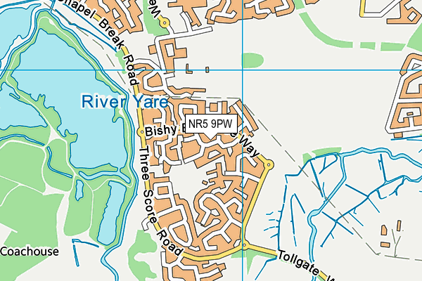 NR5 9PW map - OS VectorMap District (Ordnance Survey)