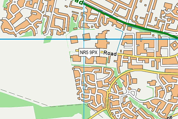 NR5 9PX map - OS VectorMap District (Ordnance Survey)