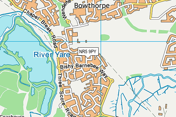 NR5 9PY map - OS VectorMap District (Ordnance Survey)