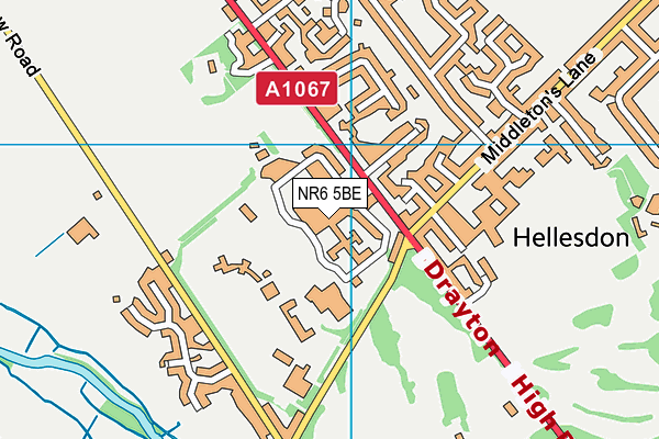 NR6 5BE map - OS VectorMap District (Ordnance Survey)