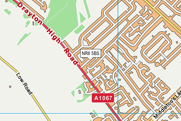 NR6 5BS map - OS VectorMap District (Ordnance Survey)