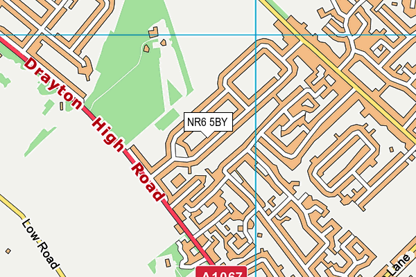 NR6 5BY map - OS VectorMap District (Ordnance Survey)