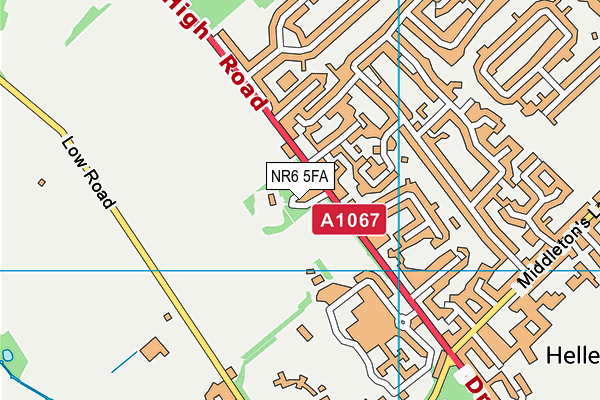NR6 5FA map - OS VectorMap District (Ordnance Survey)