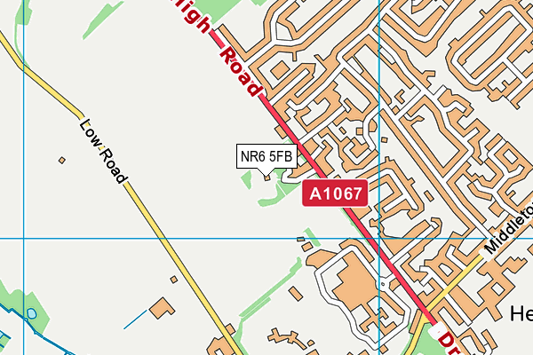 NR6 5FB map - OS VectorMap District (Ordnance Survey)