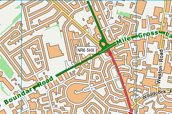 NR6 5HX map - OS VectorMap District (Ordnance Survey)