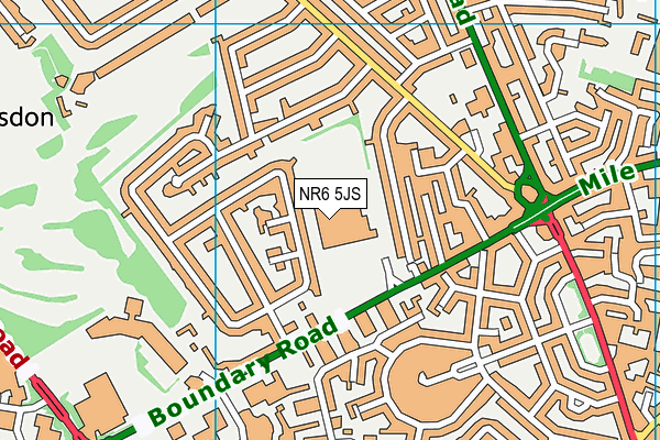 NR6 5JS map - OS VectorMap District (Ordnance Survey)