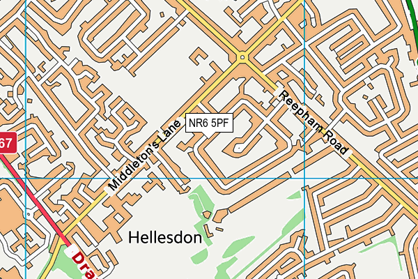NR6 5PF map - OS VectorMap District (Ordnance Survey)