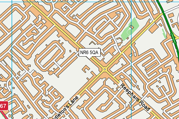 NR6 5QA map - OS VectorMap District (Ordnance Survey)