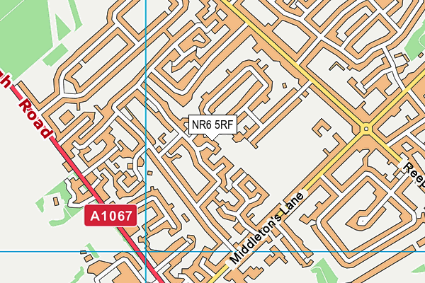 NR6 5RF map - OS VectorMap District (Ordnance Survey)