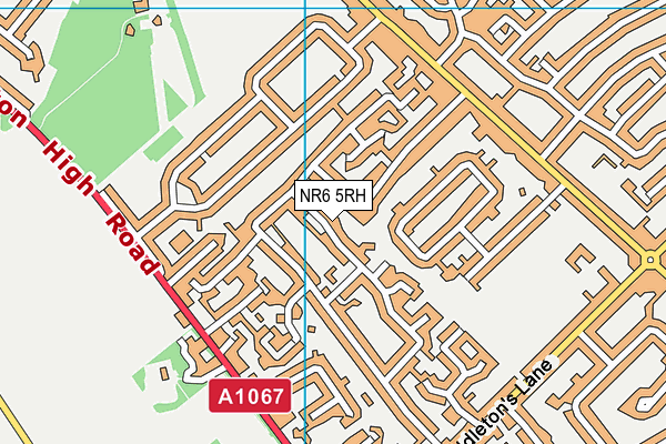 NR6 5RH map - OS VectorMap District (Ordnance Survey)