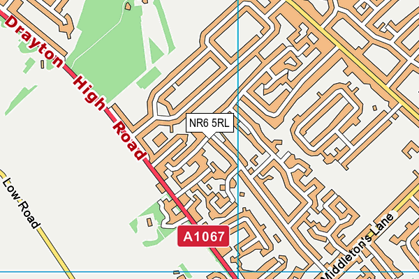 NR6 5RL map - OS VectorMap District (Ordnance Survey)