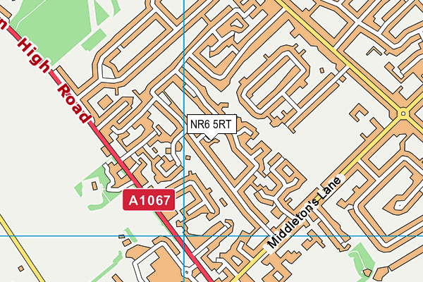 NR6 5RT map - OS VectorMap District (Ordnance Survey)