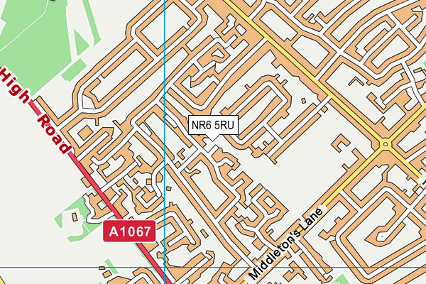NR6 5RU map - OS VectorMap District (Ordnance Survey)