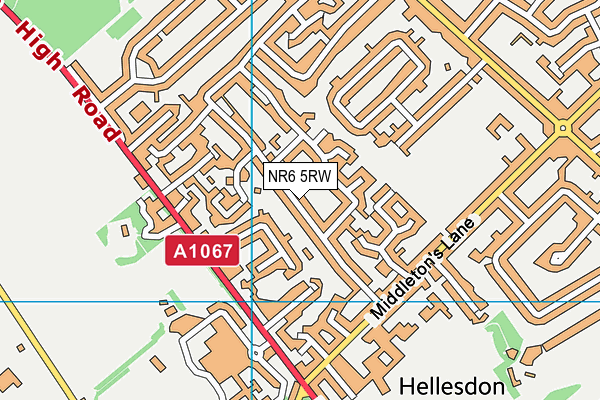 NR6 5RW map - OS VectorMap District (Ordnance Survey)