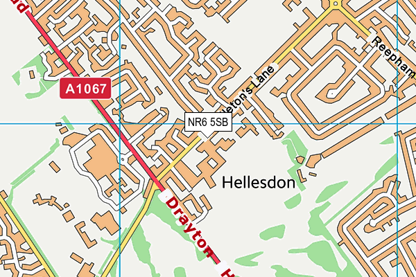 Hellesdon High School map (NR6 5SB) - OS VectorMap District (Ordnance Survey)