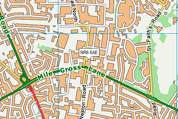 NR6 6AE map - OS VectorMap District (Ordnance Survey)