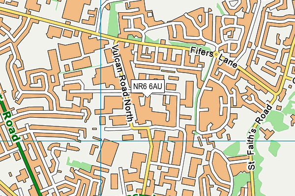 NR6 6AU map - OS VectorMap District (Ordnance Survey)