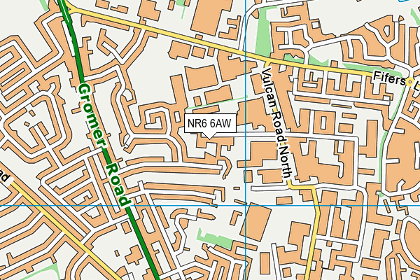 NR6 6AW map - OS VectorMap District (Ordnance Survey)