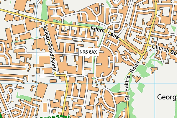 NR6 6AX map - OS VectorMap District (Ordnance Survey)