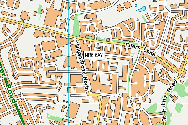NR6 6AY map - OS VectorMap District (Ordnance Survey)