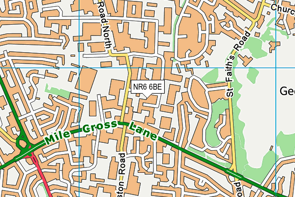 NR6 6BE map - OS VectorMap District (Ordnance Survey)