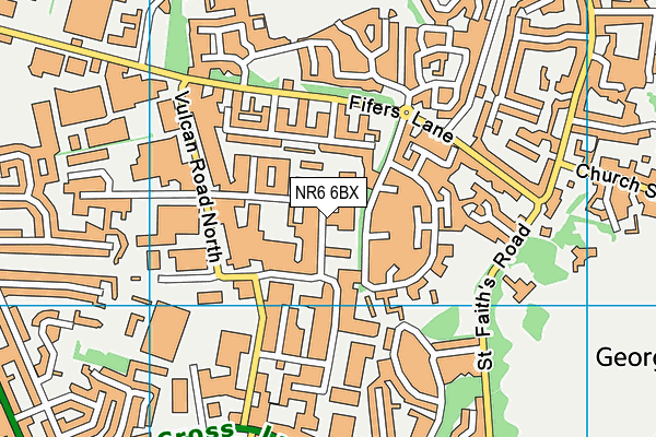 NR6 6BX map - OS VectorMap District (Ordnance Survey)