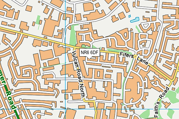 NR6 6DF map - OS VectorMap District (Ordnance Survey)