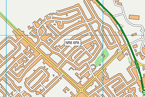 NR6 6PA map - OS VectorMap District (Ordnance Survey)