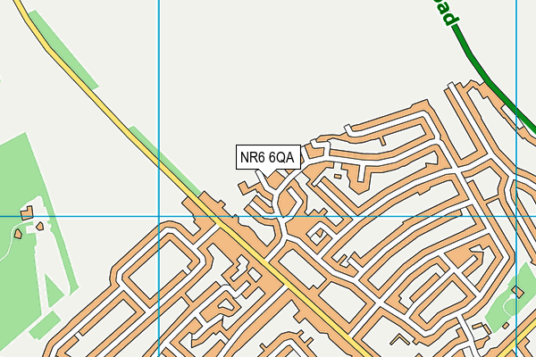 NR6 6QA map - OS VectorMap District (Ordnance Survey)