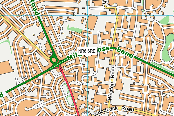 NR6 6RE map - OS VectorMap District (Ordnance Survey)