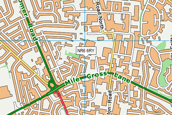 NR6 6RY map - OS VectorMap District (Ordnance Survey)