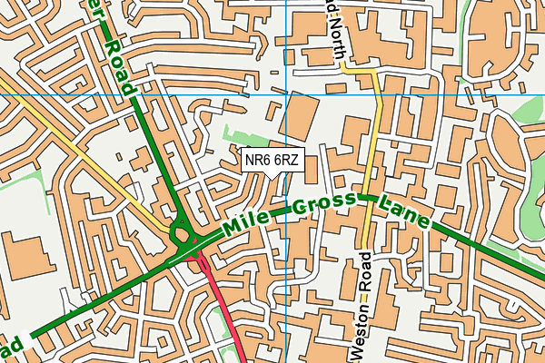 NR6 6RZ map - OS VectorMap District (Ordnance Survey)