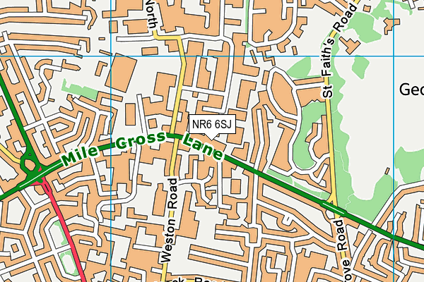 NR6 6SJ map - OS VectorMap District (Ordnance Survey)