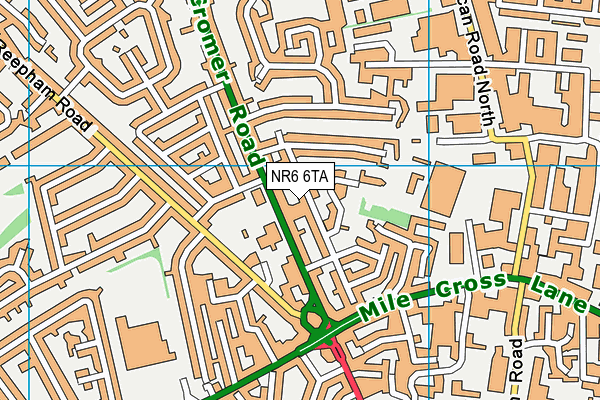 NR6 6TA map - OS VectorMap District (Ordnance Survey)