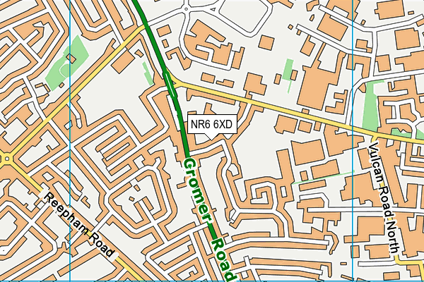 Jarrolds Sports & Social Club (Closed) map (NR6 6XD) - OS VectorMap District (Ordnance Survey)