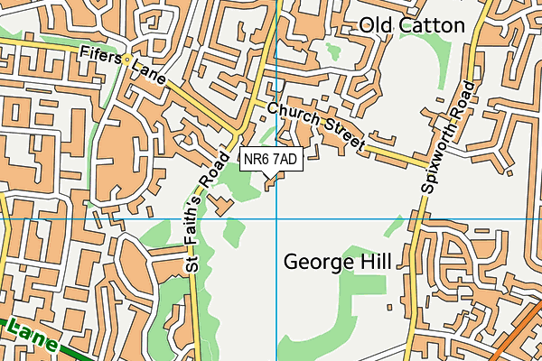 Hall School map (NR6 7AD) - OS VectorMap District (Ordnance Survey)