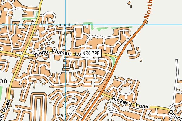 NR6 7PF map - OS VectorMap District (Ordnance Survey)